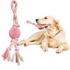 VIMIGOO Latex Dog Chew Toy,Rope and Ball Dog Toy,Dog Toy for Dog Training, Exercise, Agility, Chase (Ball)