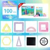 TOKBLOK Magnetic Tiles Toys for 3 4 5 6+ Year Old Girls Boys 100Pcs Macaron Magnet Building Blocks Set for Toddler STEM Educational Toys for Kids Birthday Gifts (Castle & Car Set)