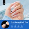 Beetles Acrylic Nails Kit 500Pcs Long Coffin Pre-Shaped Clear Full Cover Soft False Nails with Nail Glue, Nail Tips Soak Off Easy Nail Extension Set for DIY Nails Art Home Gift for Women