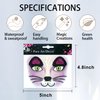 Cute Cat Face Stickers Animal Face Gems Stickers Purple Pink Glitter Cat Temporary Face Sticker White Diamond Face Art Stickers Design Party Face/Eye/Body Art Accessories for Adults Children (04)