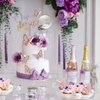 LANGPA 22-Pieces Butterfly Cake Decorations With Happy Birthday Acrylic Cake Toppers for Baby Shower Wedding Birthday Party Decor (Purple & Pink)