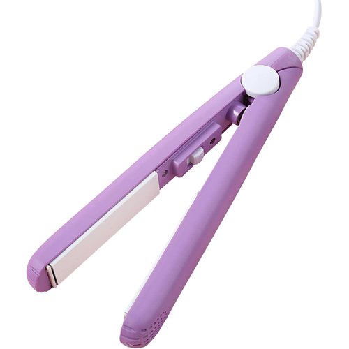 2024 New Purple Mini Hair Curler,1 Pc Ceramic Mini Hair Curler for Short Hair Fine Hair, 2 in 1 Mini Ceramic Curler and Hair Straightener, Mini Curling Iron 1/2 Inch Barrel Short Hair, Curling Iron