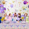 XJLANTTE Butterfly Birthday Decorations - 166 Pcs Purple Butterfly Party Decorations Butterfly Plates, Napkins, Cups, Tablecloth and Straws for Butterfly Birthday Party Supplies, Serve 20