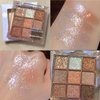 Okerker 9 Colors Glitter Shimmer Eyeshadow Makeup Palette, Korean Natural Neutral Eye shadow Palettes Highly Pigmented Long Lasting Waterproof Blendable sombras para ojos Pink White Golden Brown