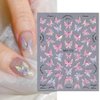 5D Embossed Butterfly Nail Stickers for Women Aurora Butterfly Nail Art Stickers for Nail Designs Acrylic Engraved Rose Butterfly Stickers for Nails Design Butterfly Nail Decals for Nail Art Supplies