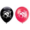 Drums Latex Balloons, 12inch (16pcs) Black and Red Music Drum Set Birthday Party Decorations, Supplies
