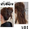 Halloween Hair Clips for Women Girls Skeleton Hand Hair Claw Clip Metal Black Hair Jaw Clips for Thick and Thin Hair Strong Hold Hair Accessories Halloween Hair Barrettes 1PCS