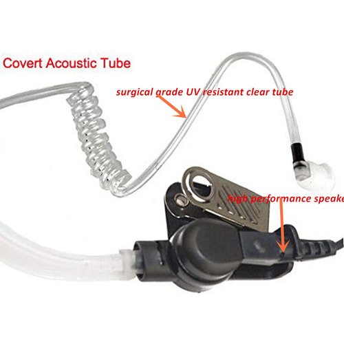 2 Wire Acoustic Tube Earpiece Mic Headset Mic Compatible with Motorola XIR P6600 XIR P6620 XPR3000 XPR3000e XPR3300 XPR3300e XPR3500 XPR3500e Two-Way Radio