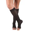 Truform Women's Compression Stockings, 20-30 mmHg, Knee High Length, Open Toe, Opaque, Black, Small