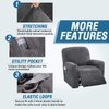 H.VERSAILTEX Velvet Stretch Recliner Couch Covers 4-Pieces Style Recliner Chair Covers Recliner Cover for Reclining Chair Slipcovers Feature Non Slip Form Fitted Thick Soft Washable, Grey