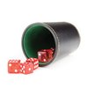 Felt-Lined Synthetic Leather Dice Cup by Brybelly Black/Green, 4" x 3" x 3"