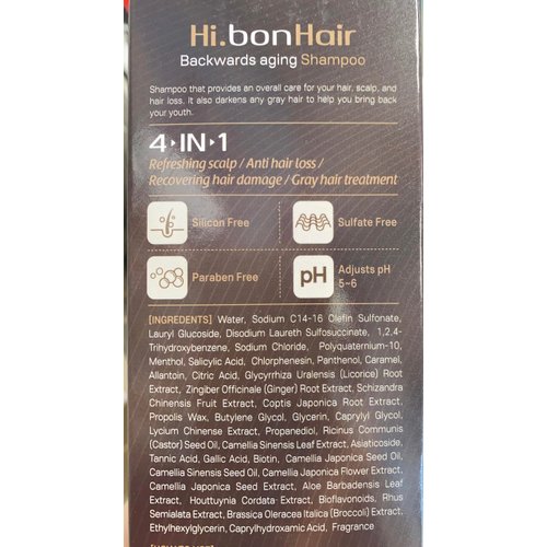 Generic Hi.Bon Hair Backwards Aging Shampoo 4 In 1 Refreshing Scalp/Anti Hair Loss/Recovering Hair Damage/Gray Hair Treatment 400ml/ 13.5 fl oz