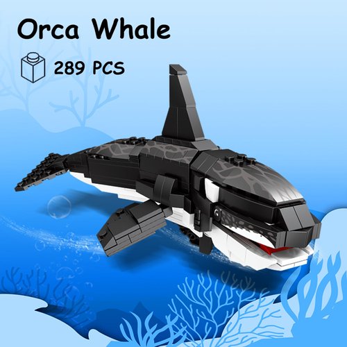 KAZI Orca Toys Building Blocks,Deep Sea Creatures Building Toy Sets,Ocean Animal Toys for Kids Ages 6 7 8 9 10 Plus,STEM Building Toys for Boys Girls,Party Favors,Christmas Birthday Easter Gift
