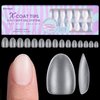 Extra Short Almond Nail Tips - BTArtbox XCOATTIPS Gel Nail Tips Natural with Tip Primer Cover, Pre-shaped Full Matte Oval Gel Press On Nails Clear Soft Fake Nails for Acrylic Nail Extensions