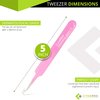 Blackhead Tweezer - Professional Curved Steel Tip Surgical Comedone & Splinter Extractor. Ideal Blemish & Acne Remover Tool Means Flawless Facial Skin (Pink)