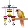 Litewoo Bird Parrot Parakeet Toys, Colorful Bite Wood Swing Toy for Small Medium Parakeet Cockatiel Budgie Cockatoo Macaw Conure Parrot（C）