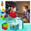 OUXIA Magnetic Building Blocks Magic Magnetic 3D Puzzle Cubes, Set of 7 Multi Shapes Magnetic Blocks with 54 Guide Cards,Parent-Child Interactive Children's Educational Toys (7color)