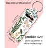 KLLRO RUO Chapstick Holder Keychain Fashion Lipstick Sleeve Lip Balm Portable Pocket Lip Gloss Tube Holder Clip-on Makeup Travel Accessories - Green Leaf Eucalyptus Floral