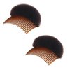 ericotry 2Pcs Charming Hair Comb Bump It Up Volume Inserts Bo Beehive Base Cushion Pad Hair Stick Bun Maker Accessories for Women Lady Girl (Brown)