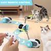 Turbo Tail 2.0 Cat Toy, Remote Control Cat Toy with 2-Speed Adjustment, Interactive Cat Toys for Indoor Cats, Rechargeable Automatic Cat Toys, Moving Cat Toy for Bored Indoor Adult Cat (Blue)