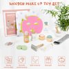ZJEFUNS Wooden Makeup Toy Set for Kids Beauty Salon Pretend Play Toys for Toddlers Skin Care Learning Toys Cute Pretend Makeup Kit for Girls and Boys. (Beauty Salon)