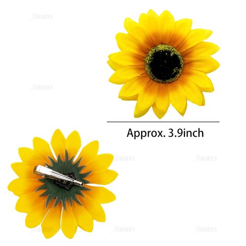 AUEAR, 12 Pack Sunflower Alligator Clips Duckbill Hair Clip Flower Hair Clip Barrettes Styling Accessories for Women Beach Summer Party