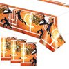 Tatuo 3 Pieces Basketball Tablecloth 71 x 43 Inches Disposable Touchdown Table Cover Plastic Basketball Field Tablecloth Basketball Party Decorations for Adults Birthday Party Supplies