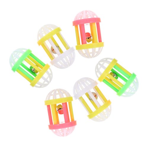 MERRYHAPY 10pcs Cat Playing Bell Cat Training Ring Bell for Cats Cat Toy Balls with Bell Cat for Puppies Wear-Resistant Cat Toy Plastic The Cat Pet Supplies