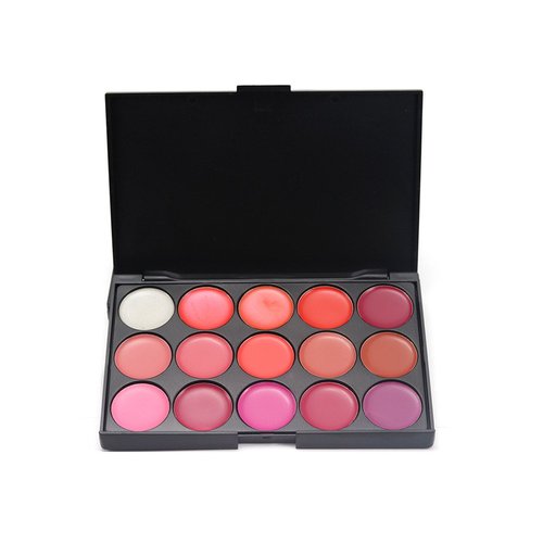 PhantomSky 15 Color Cream Lip Gloss Makeup Palette Cosmetic Contouring Kit - Perfect for Professional and Daily Use
