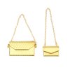 Miniature Handbag 1/12 Scale Purse Fashion Scene Decor S+L Size Dollhouse Accessories Models DIY Gift Mini Scene Decoration Ornaments (Gold)