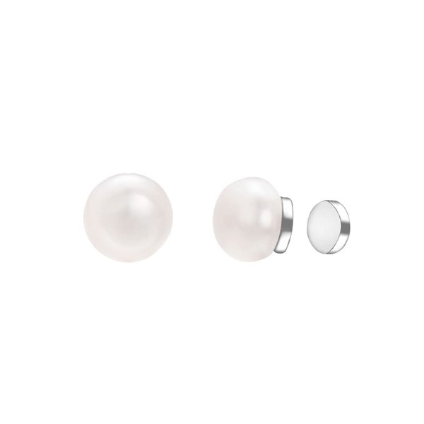 Airokiy Pearl Earrings 8mm, Magnetic Pearl Stud Earrings for Women, Non-Piercing Magnetic Clip On Earrings, Wedding Bridal Jewellery Earrings