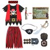 Lingway Toys Kids Pirate Costume,Pirate Role Play Dress Up Completed 8pcs Set for Kids 3-4years
