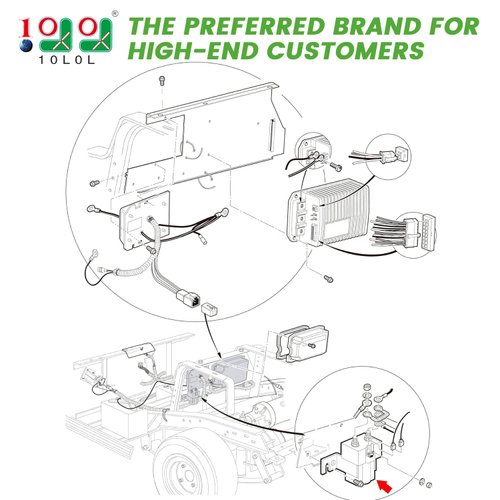10L0L 48V Golf Cart Albright Solenoid and Resistor Assembly Compatible with Club Car DS 1995-up & Precedent 2004-08 Golf Cart Part Replaces OEM# 101908701 102774701 1014947