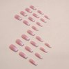 Hkanlre Bling Coffin Press on Nails Fake Nails Tips Full Cover Medium False Gradient Nails for Women and Girls 24PCS (Coffin pink)