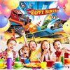 Hot Race Car Party Decorations | Game Birthday Supplies Set with Plastic Table Cover (42.5 x 70.8 inches) & Photography Backdrop (59 x 39 inches) for Kids’ Truck Parties
