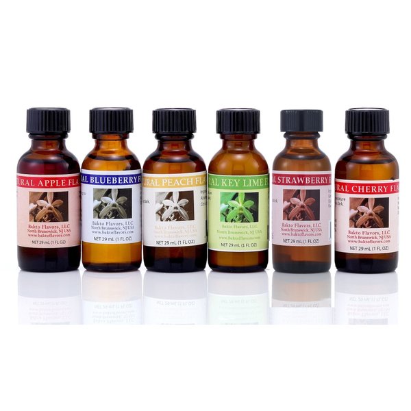 Bakto Flavors Perfect Pie Natural Flavors Collection - Apple, Key Lime, Blueberry, Peach, Cherry, Pumpkin Pie