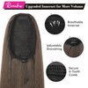 REECHO Ponytail Extension Drawstring Long Straight Ponytail Extensions 30” Natural Silky Soft Clip in Ponytail Hair Extensions Synthetic Hairpiece for Women, Black Brown