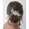 Catery Flower Bride Wedding Hair Comb Silver Rhinestones Hair Side Comb Bridal Hair Clips Hair Accessories for Women and Girls