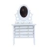 Miniature Dollhouse Vanity Table 1 12 Furniture Makeup Dressing Table with Mirror and 4 Drawers Mini House Accessories Bedroom Living Room Scene Decoration (White)