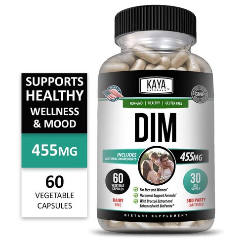Kaya Naturals DIM Ultra | Supplement for Women and Men | Vegetable Capsules with Broccoli Extract & BioPerine | Herbal Supplement for Hormonal Support, Acne, Menopause, and Prostate – 60 Count