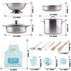 35 Pcs Kitchen Pretend Play Accessories Toys,Cooking Set with Stainless Steel Cookware Pots and Pans Set,Cooking Utensils,Apron,Chef Hat,and Cutting Play Food for Kids,Educational Learning Tool