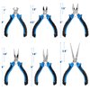 COMOWARE 6 Pcs Mini Pliers Set, Multi-function Pliers Tool Set, Mini Needle Nose Pliers, Linesman Pliers, Long Nose Pliers, Bent Nose Pliers, Diagonal Pliers, End Cutting Pliers, for Electronic Repair