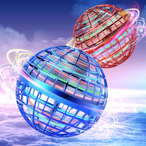 Galaxy Ball 2024 Upgraded, 2Pack Hand-Controlled Flying Orb Ball Toy, Boomerang Ball Fly Fidget Spinner for Kids, Cosmic Globe 360°Rotating Spinning Hover Ball Indoor Outdoor Spinner(Blue & Red)