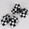 2 pcs Checkered Hair Bow Clips for Women Girls Bows Hair Clips Small Butterfly Hair Clips 4 Inch Black and White Racing Fan Hair Accessories for Ponytails Pigtails Braids