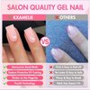 Neon Green Press On Nails Short Square,KXAMELIE Gel Nails Press ons with UV Coating,Short Coffin Solid Color Fake Nails,Pure Fit Petite Glue on Nails for Women Girls Daily Wear