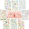 Hawaii Summer Nail Art Stickers Set 250+ Designs for Women Girls Kids, VIWIEU Tropical 3D Fake Nail Decals Self-Adhesive Flamingo Cactus Beach Fruits Palm Tree for Holiday Gift DIY Manicure 8 Pack