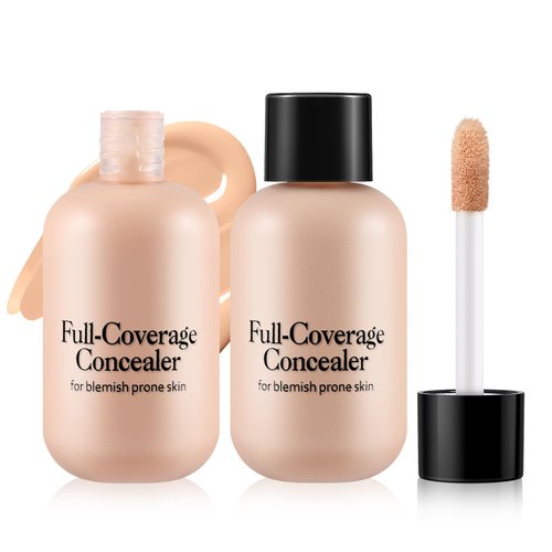 Boobeen Liquid Concealer Full Coverage Foundation, Concealer Cream Foundation, Face Concealer Liquid Smooth Longlasting Matte Natural Creamy Flawless, Waterproof Lightweight