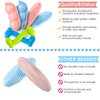 Skylety 6 Pieces Puppy Teething Chew Rings Toys Rubber Bone-Shaped Puppy Teething Toy Pet Teething Toy for 2-8 Months Cleaning and Relieving Itching