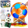 LAOESE Paint Your Own Soccer Ball Lamp Kit, DIY 3D Night Light with Soccer Stickers & Wooden Stand, Art Supplies Creativity Arts & Crafts Kit for Kids, Birthday Christmas Gifts for Boys