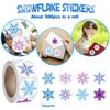 Snowflake Birthday Party Favors Supplies Kids Girl Winter Party Decorations Set Include 12 Invisible Ink Pen,12 Mini Notebook,12 Slap Bracelets,12 Silicone Keychains, 12 Stampers,1 Snowflake Sticker